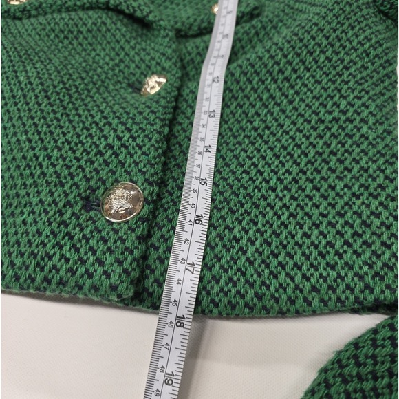 Zara Women Green Houndstooth Cropped Double Breasted Blazer Jacket Size S - Picture 5 of 8